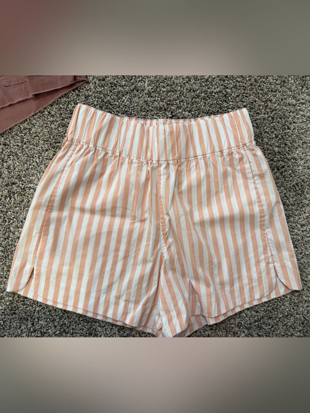 AYR Staycation Shorts Peach & White Stripe XS LIKE NEW!